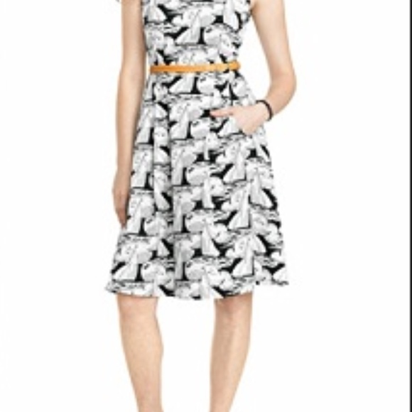 L. L. Bean Signature Sailboat print Poplin A-line - Picture 3 of 4